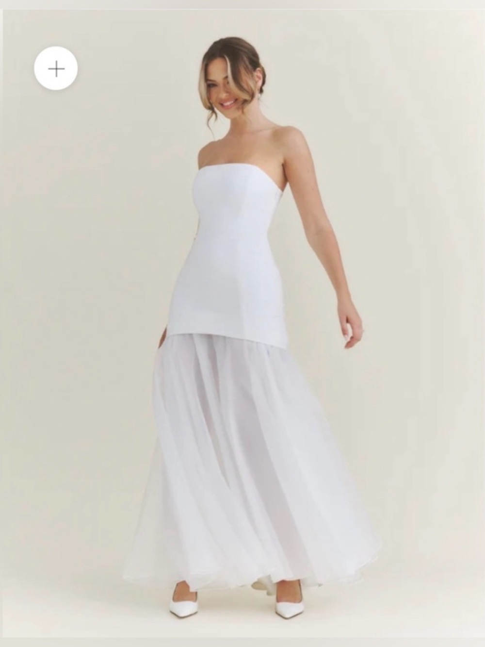 Six Stories EMILIA Bandeau Drop Waist Maxi Dress – White size 4 - Picture 5 of 11
